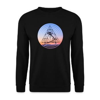 Tetraeder Kreise - Unisex Pullover - Schwarz - Vorne - Alina (178cm) & Michal (187cm)