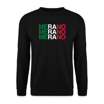 MERANO Italien Italy Flag Italia - Unisex Sweatshirt - black - Front - Alina (178cm) & Michal (187cm)
