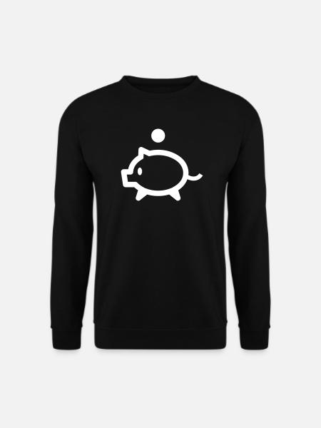 Sparschwein mit Münze - Unisex Pullover - Schwarz