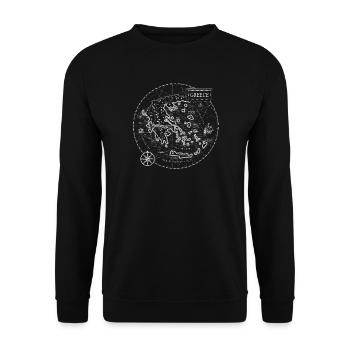 VintageKarte Griechenland - Unisex Pullover - Schwarz - Vorne - Alina (178cm) & Michal (187cm)
