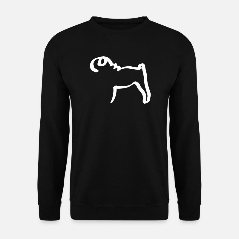 Line Pug - Unisex Sweatshirt - black