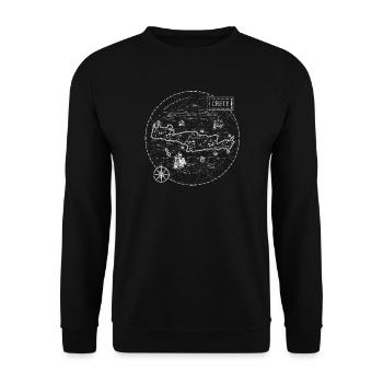 Vintage Karte Kreta - Unisex Pullover - Schwarz - Vorne - Alina (178cm) & Michal (187cm)