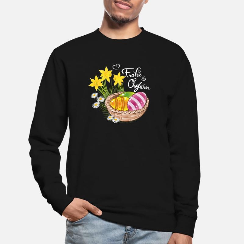 Happy Easter Easter basket Easter eggs Easter flowers eggs Unisex Sweatshirt
