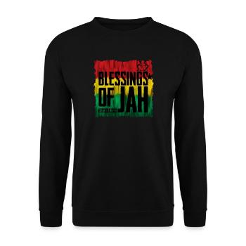 Blessing of the JAH in reggae colors - Unisex Sweatshirt - black - Front - Alina (178cm) & Michal (187cm)
