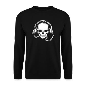 Crâne avec des écouteurs - Sweat-shirt Unisexe - noir - Devant - Alina (178cm) & Michal (187cm)