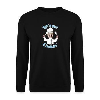 Lass uns kochen! - Unisex Pullover - Schwarz - Vorne - Alina (178cm) & Michal (187cm)