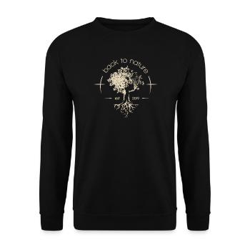 Baum Wald Natur Symbol Logo Illustration Verein - Unisex Pullover - Schwarz - Vorne - Alina (178cm) & Michal (187cm)