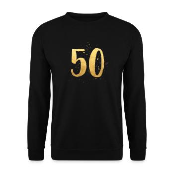 50 or rond anniversaire cinquante numéro de cadeau - Sweat-shirt Unisexe - noir - Devant - Alina (178cm) & Michal (187cm)