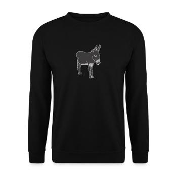 Esel - Unisex Pullover - Schwarz - Vorne - Alina (178cm) & Michal (187cm)