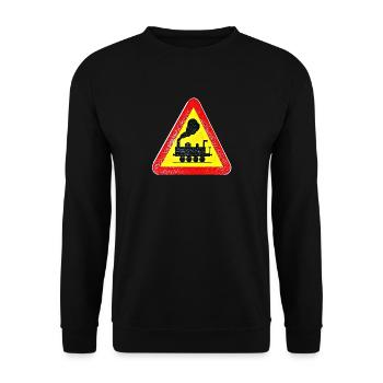 Zug kreuzt - Unisex Pullover - Schwarz - Vorne - Alina (178cm) & Michal (187cm)