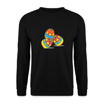 Easter eggs, easter, happy easter, happy eastern - Unisex Sweatshirt - black - Front - Alina (178cm) & Michal (187cm)