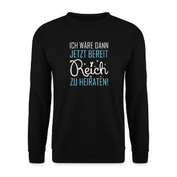 Bachelorette Party mariée marié mariage - Sweat-shirt Unisexe - noir - Devant - Alina (178cm) & Michal (187cm)