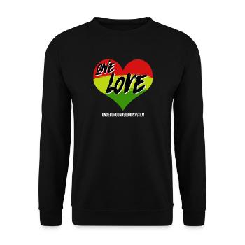 One Love Graffiti Heart Rainbow - Unisex Sweatshirt - black - Front - Alina (178cm) & Michal (187cm)