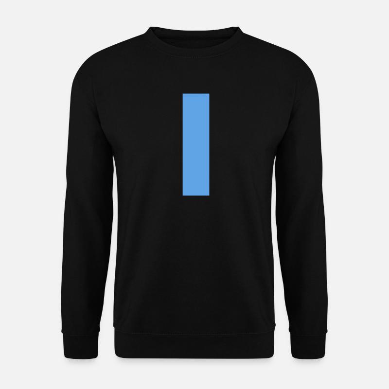 Blauer Strich durch die Mitte - Unisex Pullover - Schwarz