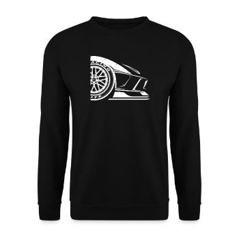racing tuning tuner autocar cars Symbol sportscar - Unisex Pullover - Schwarz - Vorne - Alina (178cm) & Michal (187cm)