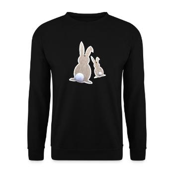 Easter bunnies from behind - Unisex Sweatshirt - black - Front - Alina (178cm) & Michal (187cm)