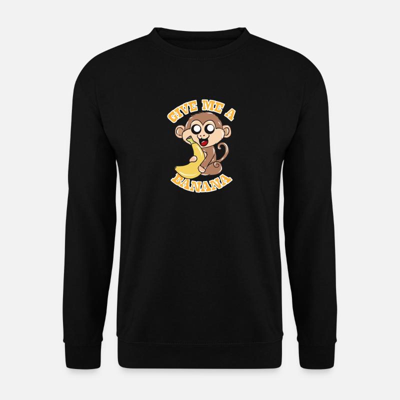 Affe Banane - Unisex Pullover - Schwarz