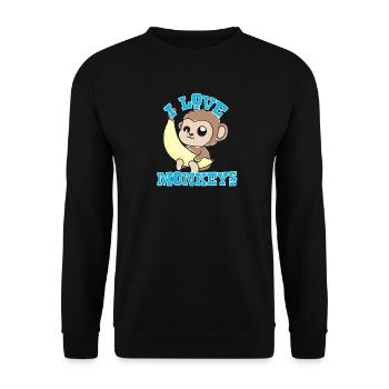 Affen - Unisex Pullover - Schwarz - Vorne - Alina (178cm) & Michal (187cm)