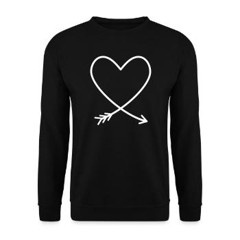 Heart arrow love friendship gift idea - Unisex Sweatshirt - black - Front - Alina (178cm) & Michal (187cm)