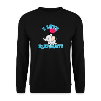 Elefant - Unisex Pullover - Schwarz - Vorne - Alina (178cm) & Michal (187cm)