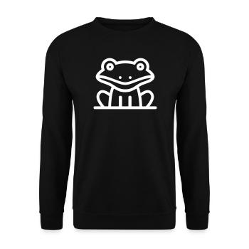 A giant frog - Unisex Sweatshirt - black - Front - Alina (178cm) & Michal (187cm)