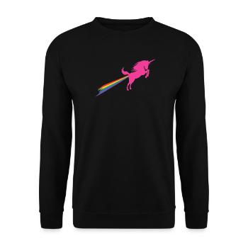 Unichorn Rainbow Fart - Unisex Sweatshirt - black - Front - Alina (178cm) & Michal (187cm)