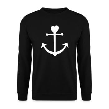 Heart anchor with heart tip - Unisex Sweatshirt - black - Front - Alina (178cm) & Michal (187cm)