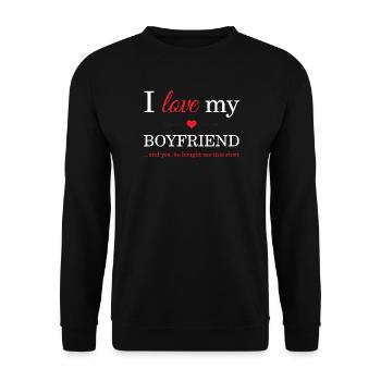 I Love My Boyfriend - Unisex Sweatshirt - black - Front - Alina (178cm) & Michal (187cm)