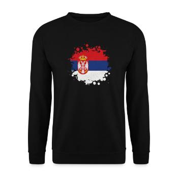 Serbie Klecks / Cadeau De Belgrade Balkans drapeau - Sweat-shirt Unisexe - noir - Devant - Alina (178cm) & Michal (187cm)