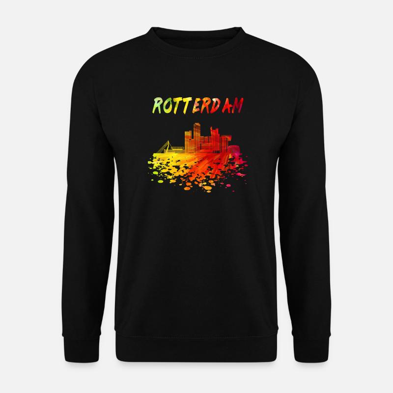 Rotterdam Skyline / Geschenk Stadt Niederlande - Unisex Pullover - Schwarz