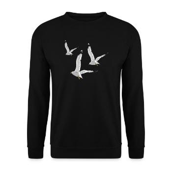 moewe vogel strand urlaub - Unisex Pullover - Schwarz - Vorne - Alina (178cm) & Michal (187cm)