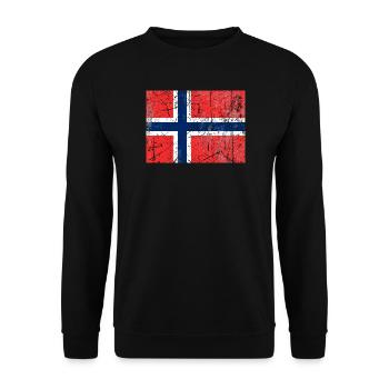Fahne Norwegen Norway flag Flagge drapeau bandera - Unisex Sweatshirt - black - Front - Alina (178cm) & Michal (187cm)