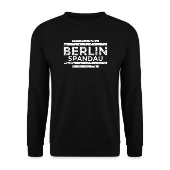 Berlin Spandau (Vintage/Weiß) - Unisex Pullover - Schwarz - Vorne - Alina (178cm) & Michal (187cm)