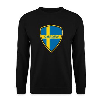 Schweden Wappen / Geschenk Skandinavien - Unisex Pullover - Schwarz - Vorne - Alina (178cm) & Michal (187cm)