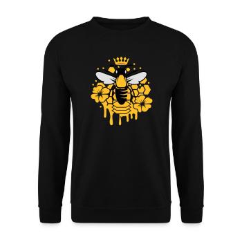 A bee with a crown - Unisex Sweatshirt - black - Front - Alina (178cm) & Michal (187cm)