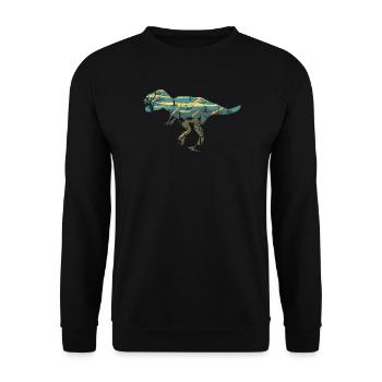 Scène d’extinction des dinosaures T Rex Design de T-shirt - Sweat-shirt Unisexe - noir - Devant - Alina (178cm) & Michal (187cm)