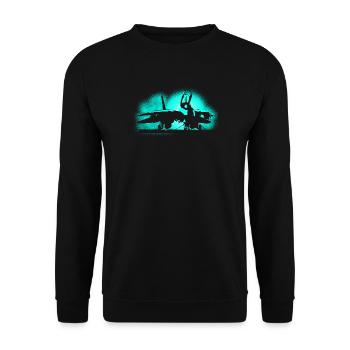 Jet F-14 Tomcat - Unisex Sweatshirt - black - Front - Alina (178cm) & Michal (187cm)