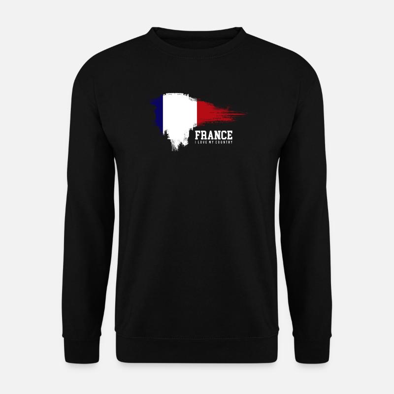 Frankreich Flagge Brush Pride - Unisex Pullover - Schwarz