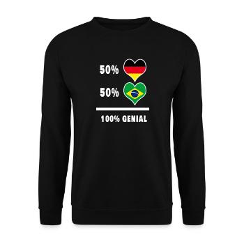 Deutschland und Brasilien Genial / Geschenk - Unisex Pullover - Schwarz - Vorne - Alina (178cm) & Michal (187cm)