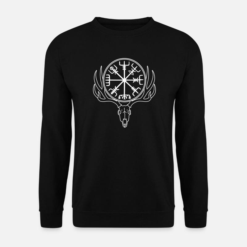 Vegvisir Schädel, Wikingerkompass - Unisex Pullover - Schwarz