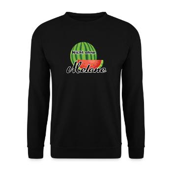 Melone Wassermelone Somme - Unisex Pullover - Schwarz - Vorne - Alina (178cm) & Michal (187cm)