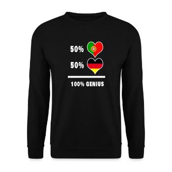 Germany and Portugal Genial / Gift - Unisex Sweatshirt - black - Front - Alina (178cm) & Michal (187cm)