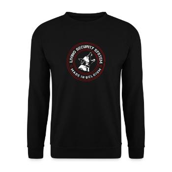 Malinois living Security System  - Unisex Pullover - Schwarz - Vorne - Alina (178cm) & Michal (187cm)