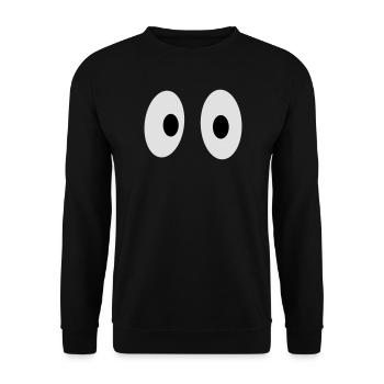 Lustige Augen - Unisex Pullover - Schwarz - Vorne - Alina (178cm) & Michal (187cm)