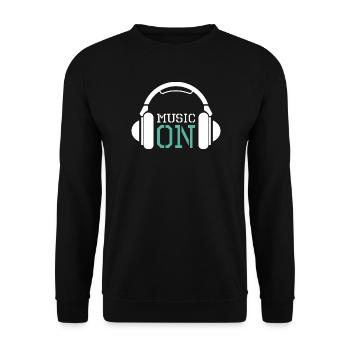 Kopfhörer Musik Liebe DJ Techno Hip Hop Logo icon - Unisex Pullover - Schwarz - Vorne - Alina (178cm) & Michal (187cm)