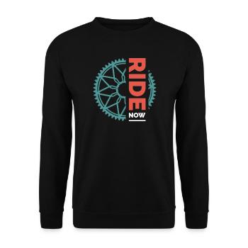 ride Fahrrad Team Verein Club Logo Symbol Ritzel - Unisex Pullover - Schwarz - Vorne - Alina (178cm) & Michal (187cm)