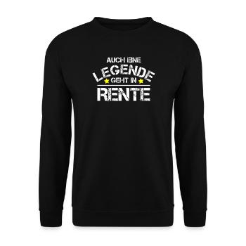 Pension Rente Rentner Legende Geschenk - Unisex Pullover - Schwarz - Vorne - Alina (178cm) & Michal (187cm)