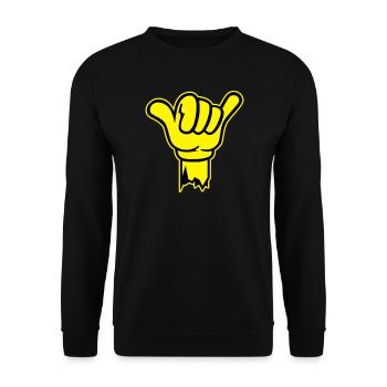 hand shaka finger - Unisex Pullover - Schwarz - Vorne - Alina (178cm) & Michal (187cm)