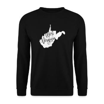 West Virginia - Unisex Pullover - Schwarz - Vorne - Alina (178cm) & Michal (187cm)