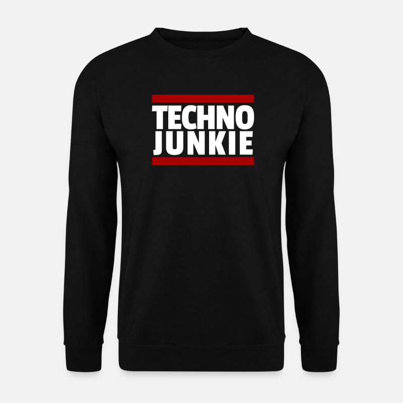 Techno Rave Junkie - Unisex Pullover - Schwarz